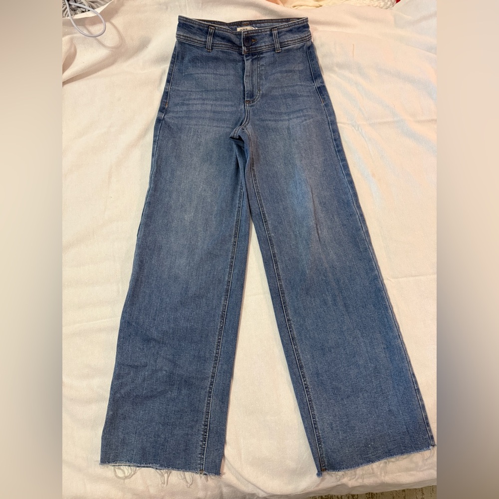 Oat New York Wide-Leg High-Rise Jeans — Blue Wash
